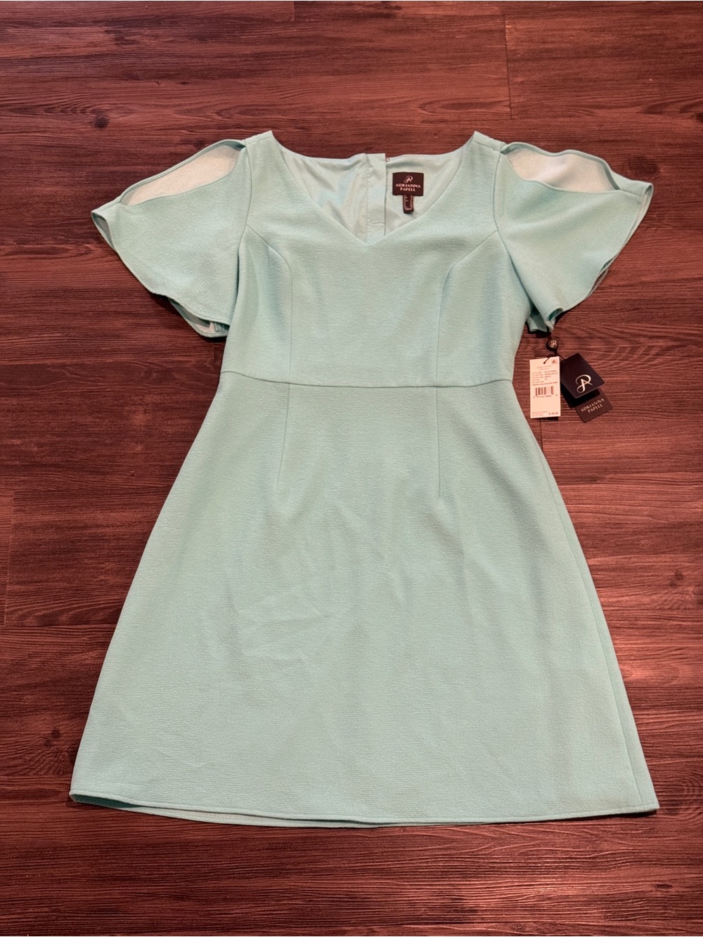Adrianna Papell Aqua Fit-and-Flare Dress with Flutter Cutouts